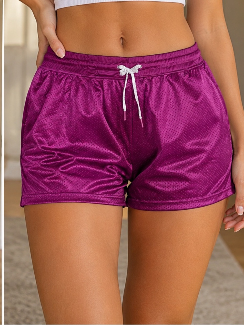 NWT Athletic Works Mesh Athletic Shorts Purple Size Women's Sizes (U pick)